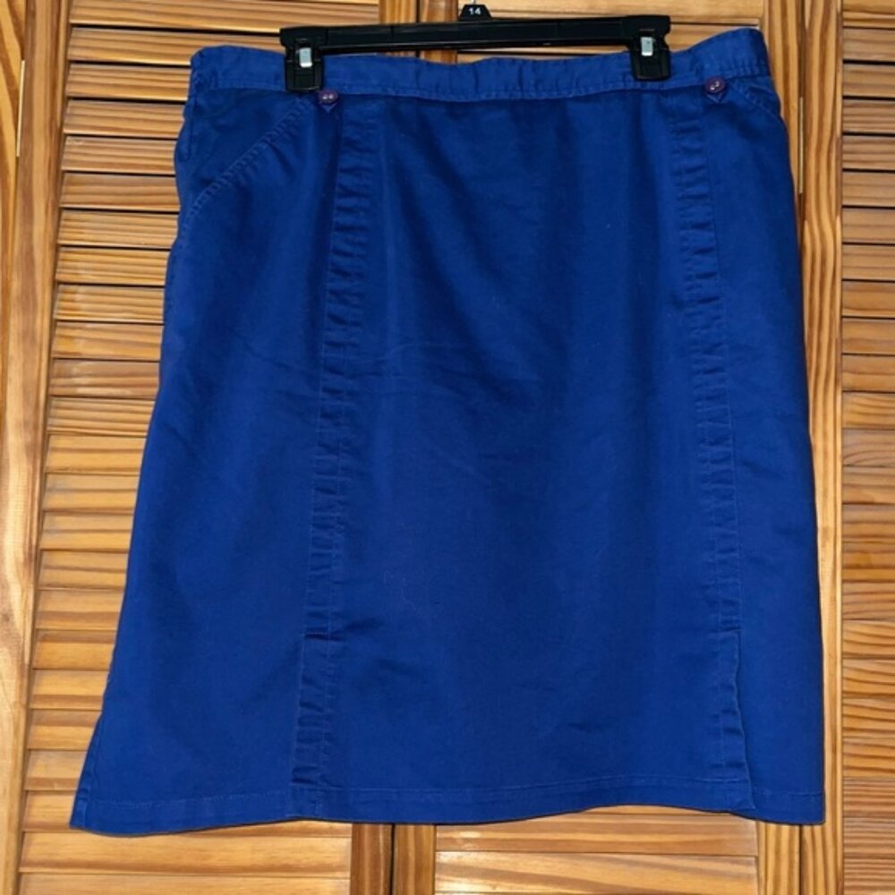 Alfred Dunner Blue Skort‎ With Pockets Size 18
